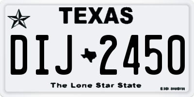 TX license plate DIJ2450