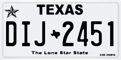 TX license plate DIJ2451