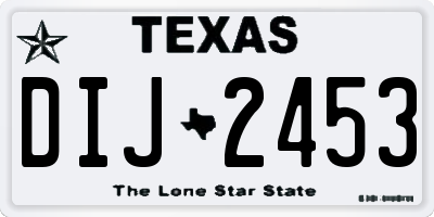 TX license plate DIJ2453
