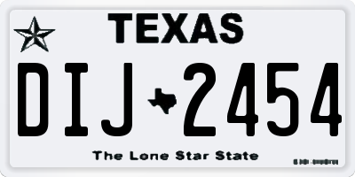 TX license plate DIJ2454