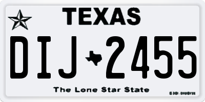 TX license plate DIJ2455