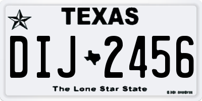 TX license plate DIJ2456