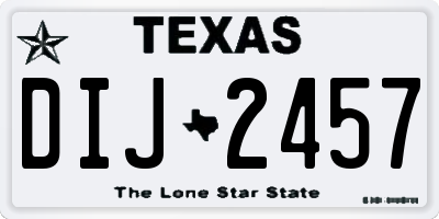 TX license plate DIJ2457