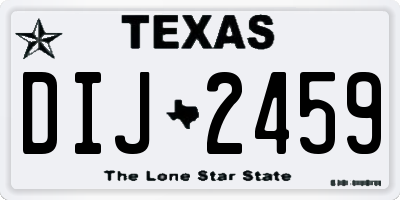 TX license plate DIJ2459