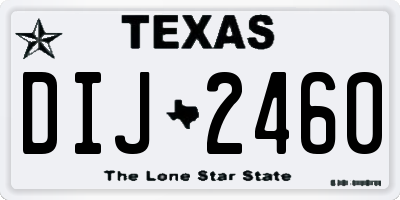 TX license plate DIJ2460
