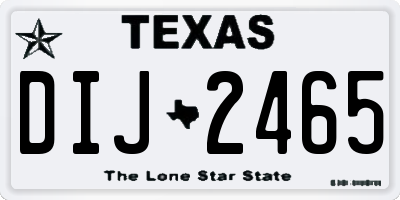 TX license plate DIJ2465