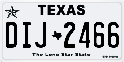 TX license plate DIJ2466