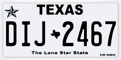 TX license plate DIJ2467
