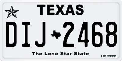 TX license plate DIJ2468