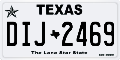 TX license plate DIJ2469