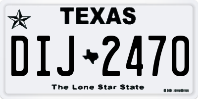TX license plate DIJ2470