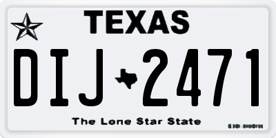 TX license plate DIJ2471