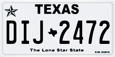 TX license plate DIJ2472