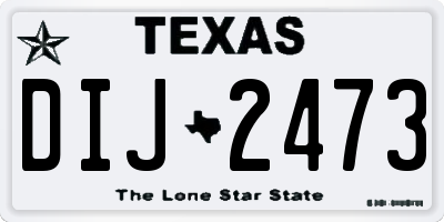 TX license plate DIJ2473