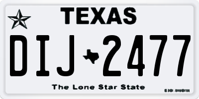 TX license plate DIJ2477