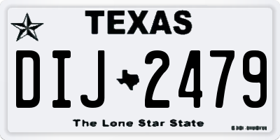 TX license plate DIJ2479