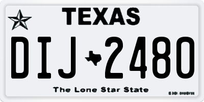 TX license plate DIJ2480