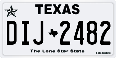 TX license plate DIJ2482
