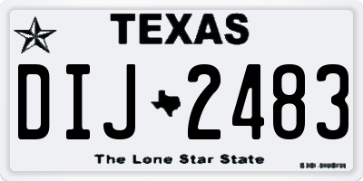 TX license plate DIJ2483