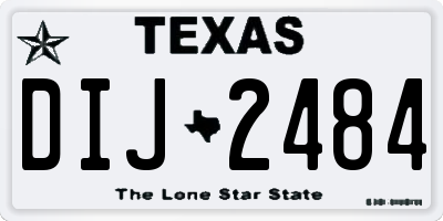 TX license plate DIJ2484