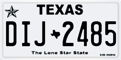 TX license plate DIJ2485
