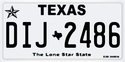 TX license plate DIJ2486