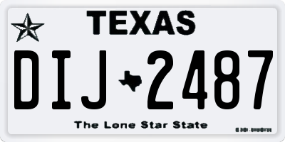 TX license plate DIJ2487