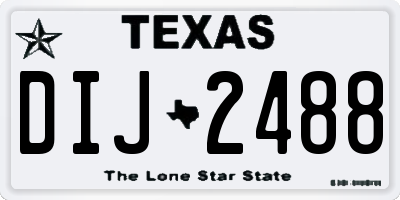 TX license plate DIJ2488
