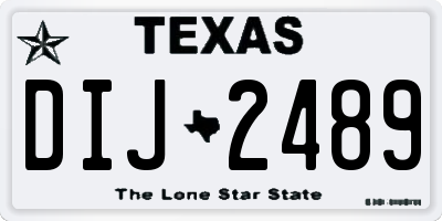 TX license plate DIJ2489