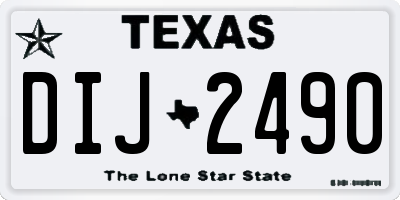 TX license plate DIJ2490