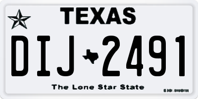 TX license plate DIJ2491