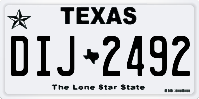 TX license plate DIJ2492