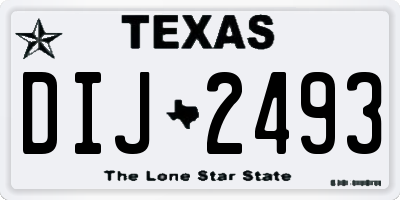 TX license plate DIJ2493