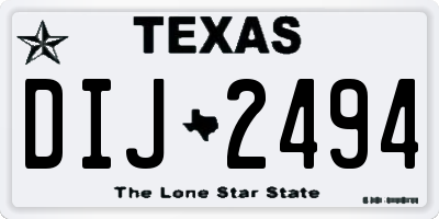 TX license plate DIJ2494