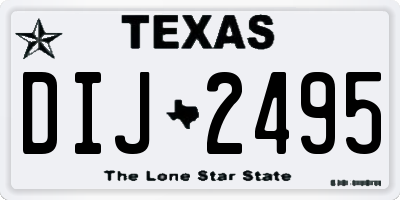 TX license plate DIJ2495