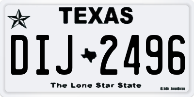 TX license plate DIJ2496