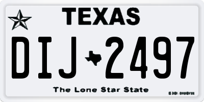 TX license plate DIJ2497