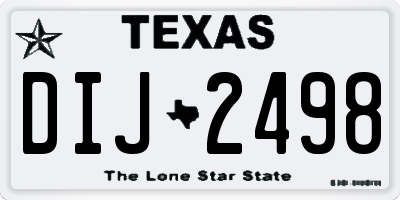 TX license plate DIJ2498