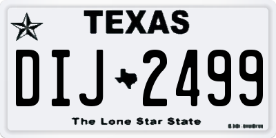 TX license plate DIJ2499