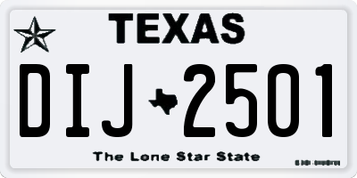 TX license plate DIJ2501