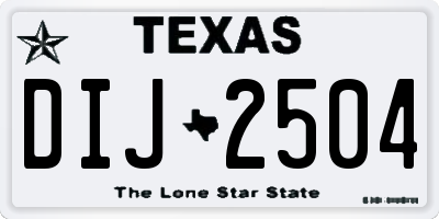 TX license plate DIJ2504