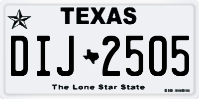 TX license plate DIJ2505