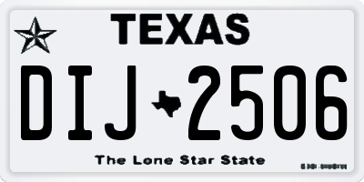 TX license plate DIJ2506