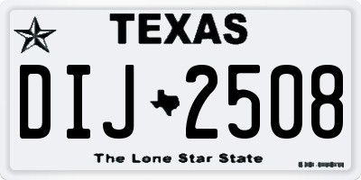 TX license plate DIJ2508