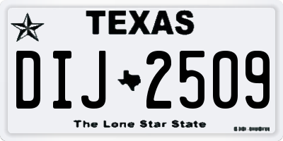 TX license plate DIJ2509