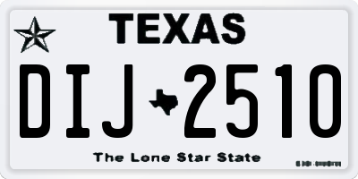 TX license plate DIJ2510