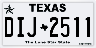 TX license plate DIJ2511