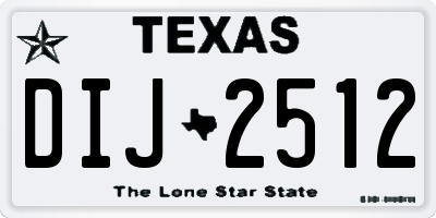 TX license plate DIJ2512