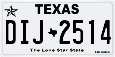 TX license plate DIJ2514