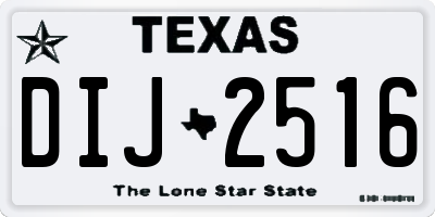 TX license plate DIJ2516